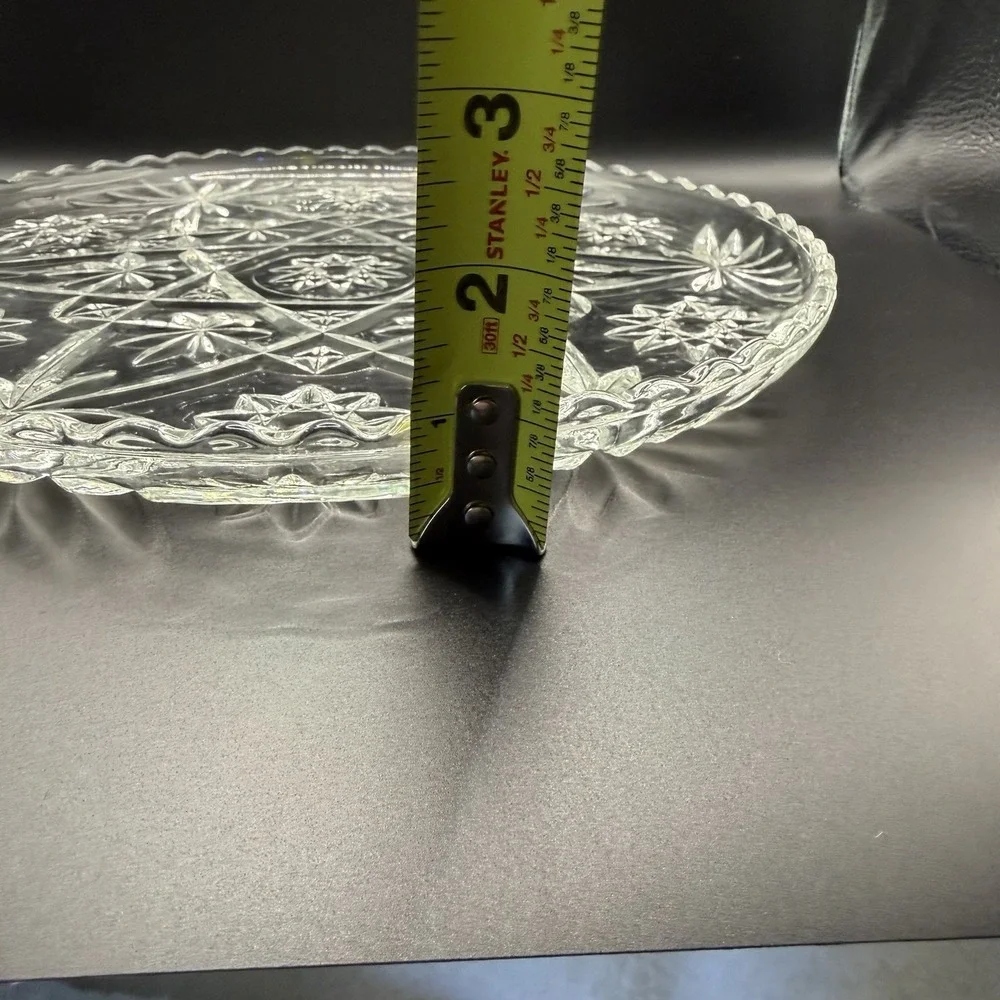 Vintage Anchor Hocking Early American Prescut (EAPC)glass STAR OF DAVID platter